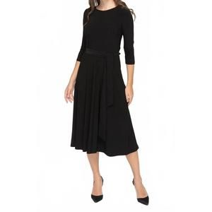 NEW KMW belted midi dress in black